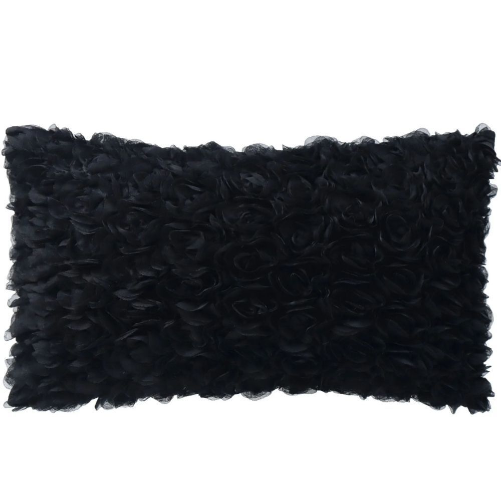 Ashland 20 X 12 Gothic Bordeaux Decorative Accent Rose Pillow- Black